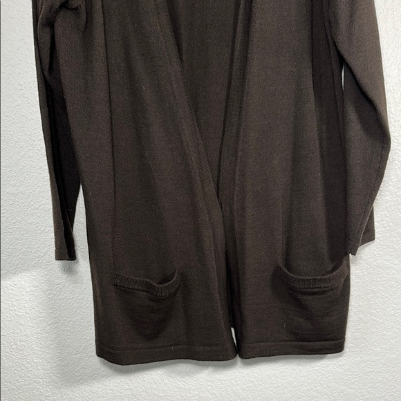 100% Wool Brown Cardigan Sweater L - Picture 4 of 5